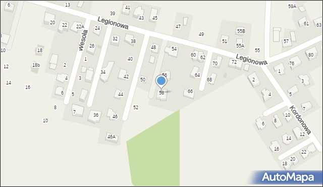 Michałowice, Legionowa, 58, mapa Michałowice