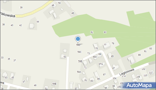 Michałowice, Legionowa, 59D, mapa Michałowice