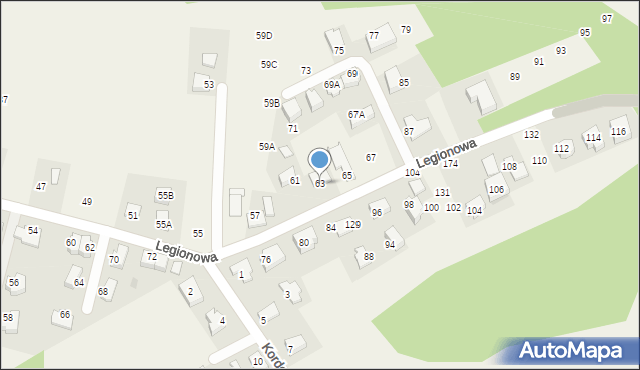 Michałowice, Legionowa, 63, mapa Michałowice