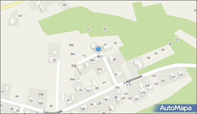 Michałowice, Legionowa, 69, mapa Michałowice