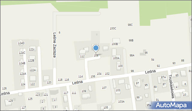 Michałowice, Leśna, 108, mapa Michałowice