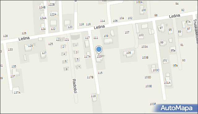 Michałowice, Leśna, 113, mapa Michałowice