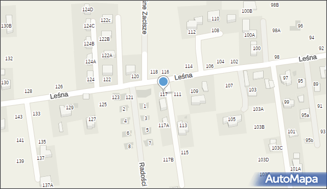 Michałowice, Leśna, 117, mapa Michałowice