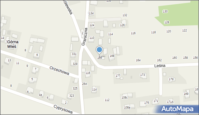 Michałowice, Leśna, 166, mapa Michałowice