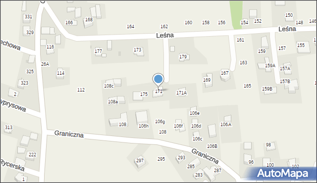 Michałowice, Leśna, 171, mapa Michałowice