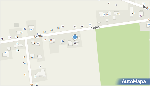 Michałowice, Leśna, 55, mapa Michałowice