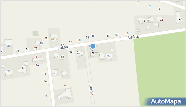 Michałowice, Leśna, 59, mapa Michałowice