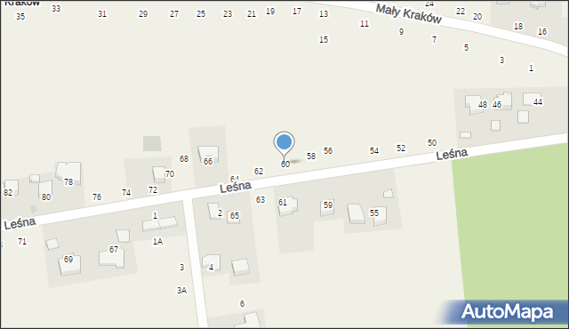 Michałowice, Leśna, 60, mapa Michałowice