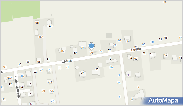 Michałowice, Leśna, 76, mapa Michałowice