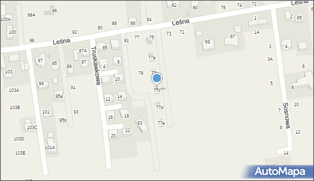 Michałowice, Leśna, 77c, mapa Michałowice