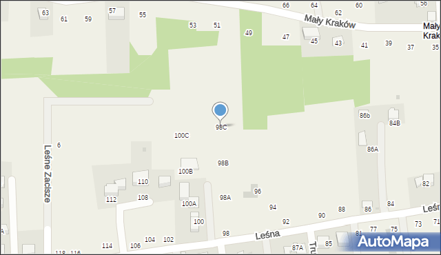 Michałowice, Leśna, 98C, mapa Michałowice