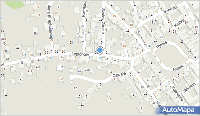 Mielec, Legionów, 19, mapa Mielca