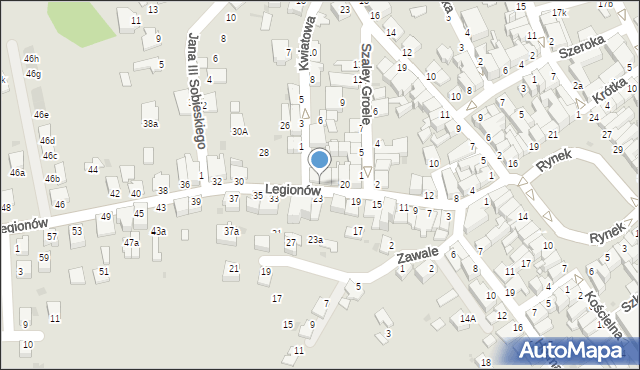 Mielec, Legionów, 24, mapa Mielca