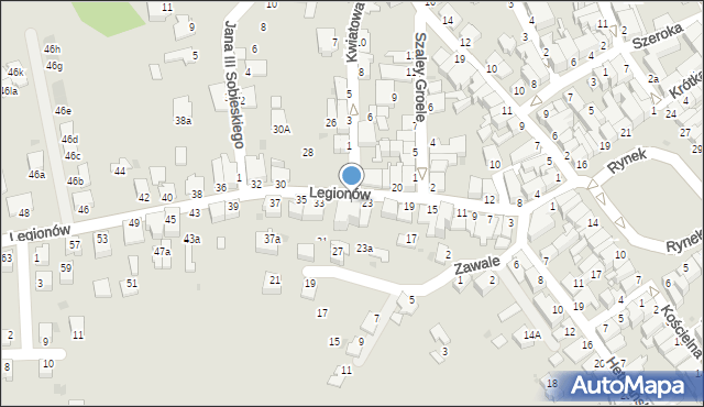 Mielec, Legionów, 25, mapa Mielca