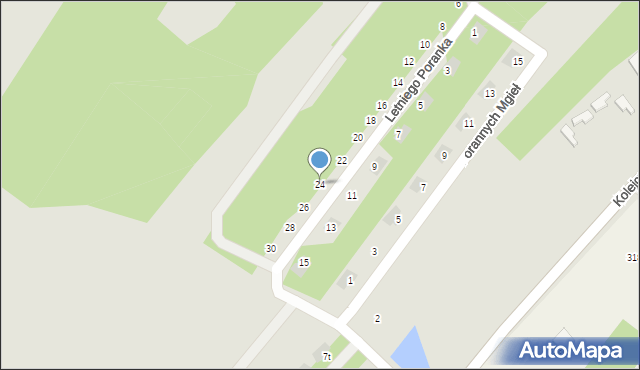 Mielec, Letniego Poranka, 24, mapa Mielca