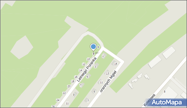 Mielec, Letniego Poranka, 8, mapa Mielca