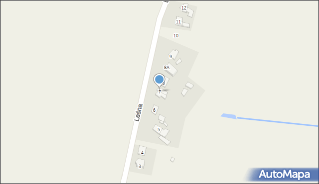 Mielno, Leśna, 7, mapa Mielno