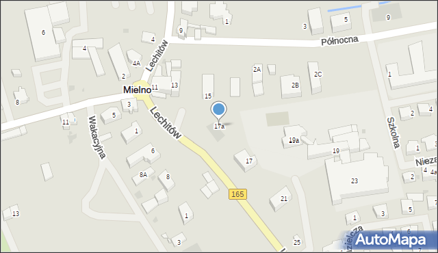 Mielno, Lechitów, 17a, mapa Mielno