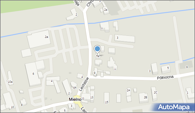 Mielno, Lechitów, 7A, mapa Mielno