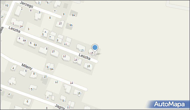 Mierzyn, Leszka, 15a, mapa Mierzyn