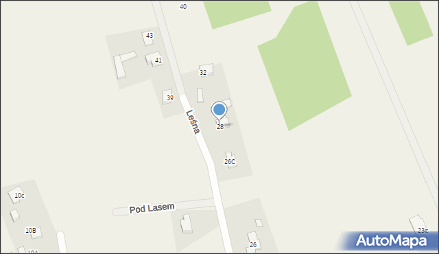 Miętne, Leśna, 28, mapa Miętne
