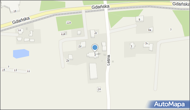 Mikoszewo, Leśna, 2, mapa Mikoszewo