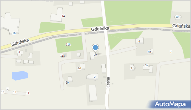 Mikoszewo, Leśna, 2c, mapa Mikoszewo