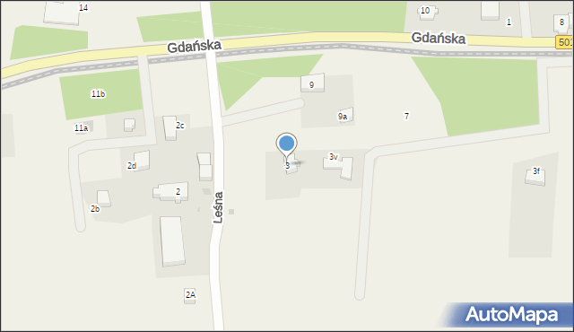 Mikoszewo, Leśna, 3, mapa Mikoszewo