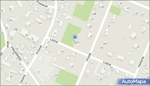 Milanówek, Leśna, 10A, mapa Milanówek