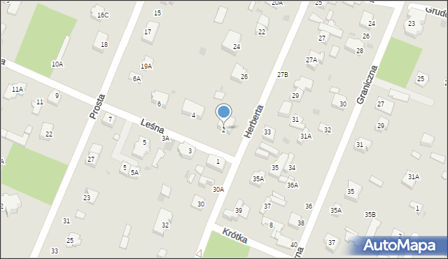 Milanówek, Leśna, 2, mapa Milanówek