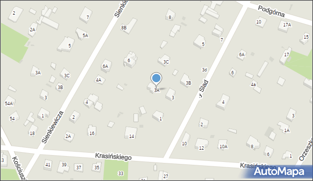 Milanówek, Leśny Ślad, 3A, mapa Milanówek