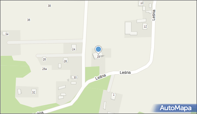Miszewo Murowane, Leśna, 14, mapa Miszewo Murowane