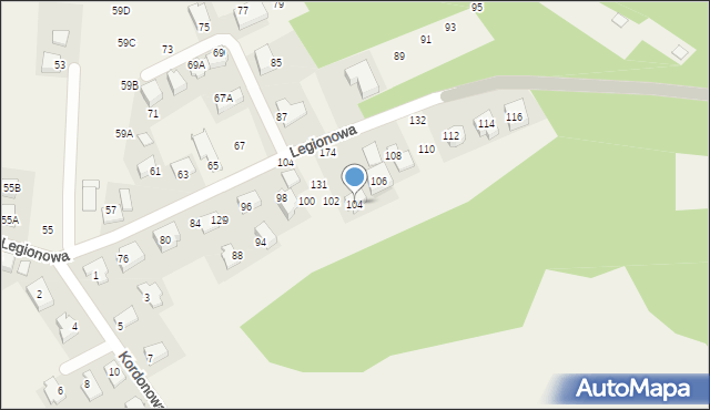 Młodziejowice, Legionowa, 104, mapa Młodziejowice