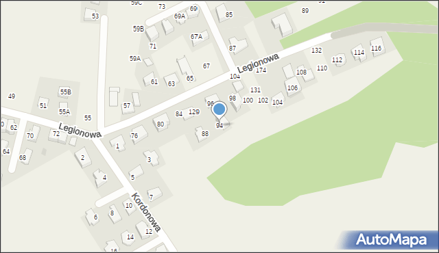 Młodziejowice, Legionowa, 94, mapa Młodziejowice