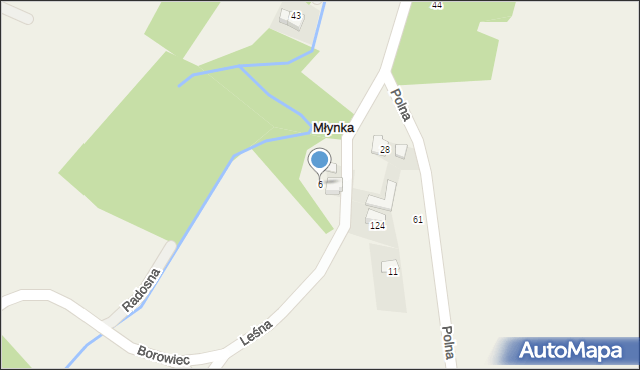 Młynka, Leśna, 23, mapa Młynka