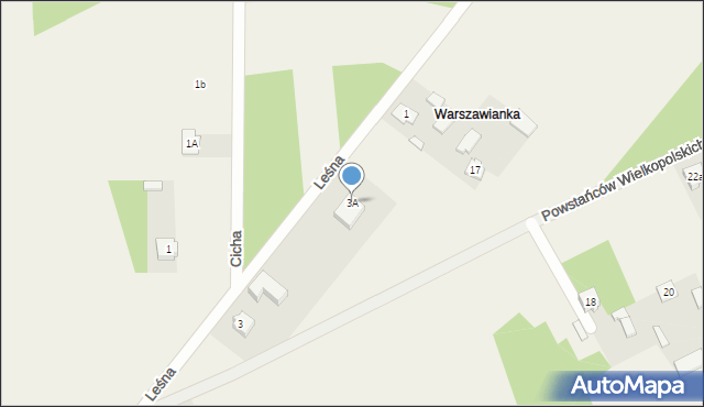 Mniszków, Leśna, 3A, mapa Mniszków