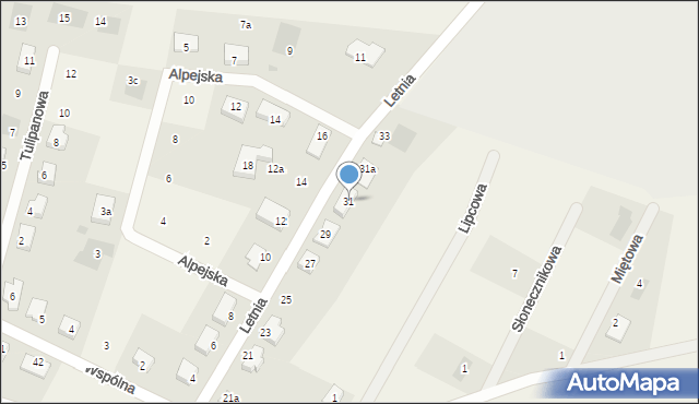 Modła, Letnia, 31, mapa Modła