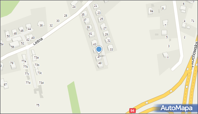 Modlnica, Leśna, 47, mapa Modlnica