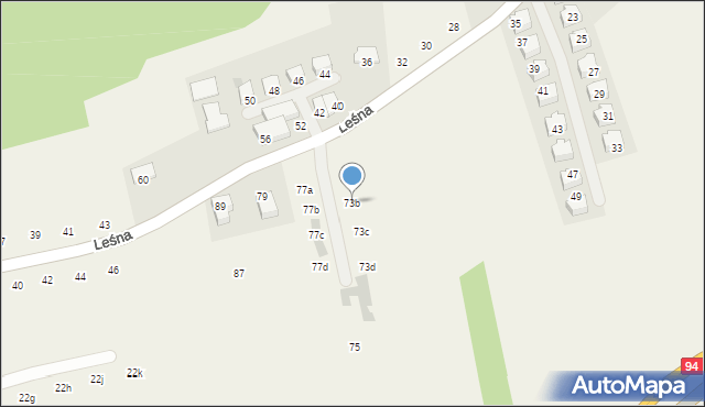 Modlnica, Leśna, 73b, mapa Modlnica