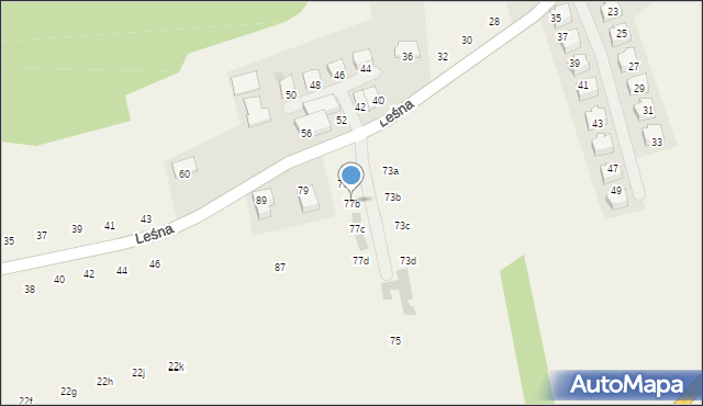 Modlnica, Leśna, 77b, mapa Modlnica