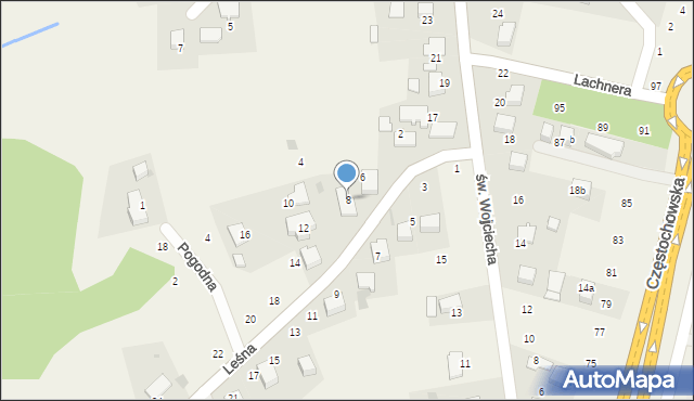 Modlnica, Leśna, 8, mapa Modlnica