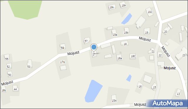 Mojusz, Leśne Zacisze, 17, mapa Mojusz