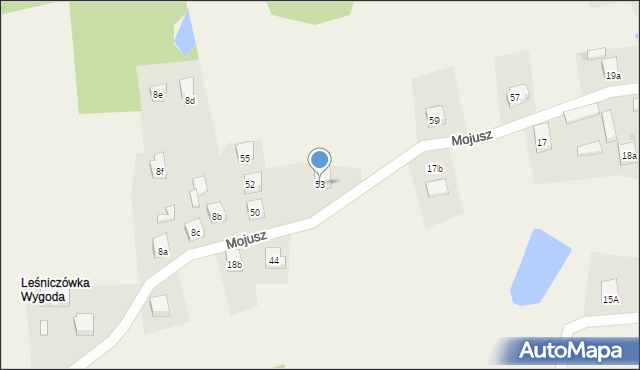 Mojusz, Leśne Zacisze, 20, mapa Mojusz