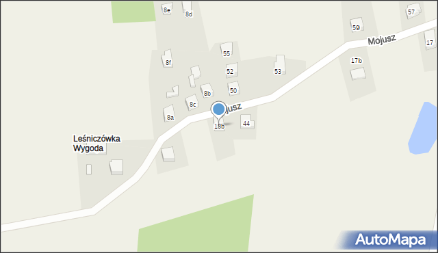 Mojusz, Leśne Zacisze, 33, mapa Mojusz