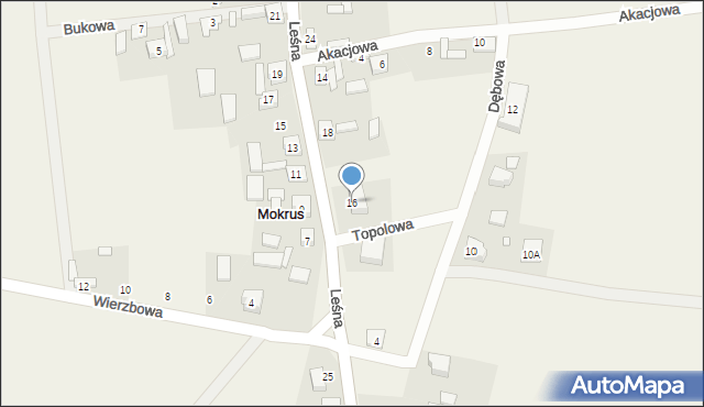 Mokrus, Leśna, 16, mapa Mokrus