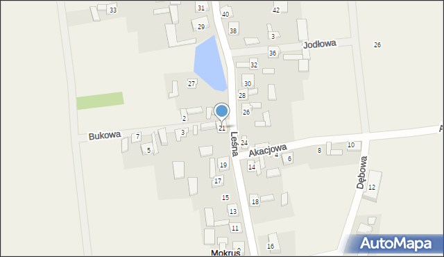 Mokrus, Leśna, 21, mapa Mokrus