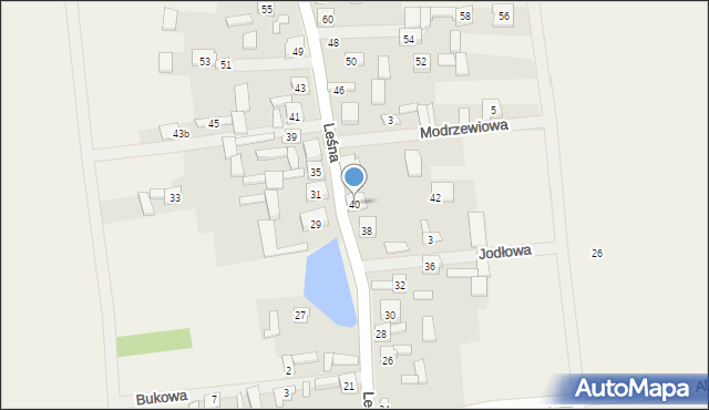 Mokrus, Leśna, 40, mapa Mokrus