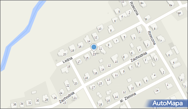 Mosty, Leśna, 13, mapa Mosty