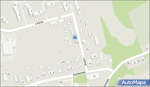 Mrągowo, Leśna, 1, mapa Mrągowo