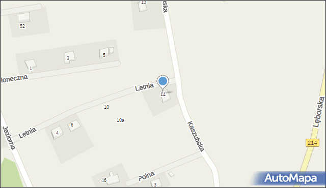 Mściszewice, Letnia, 14, mapa Mściszewice